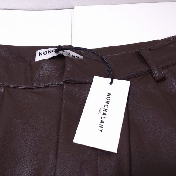 Nonchalant Label Shae Vegan Leather Shorts Brown Sz XS NWT 298 - Picture 6 of 14